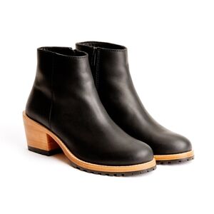 PATINA Black Leather Ankle Booties